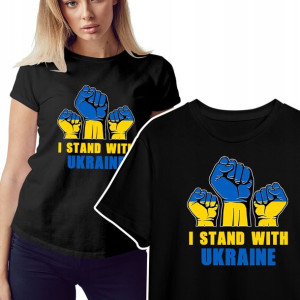 Koszulka Damska Wolna Ukraina Stop War Wzory - Xl