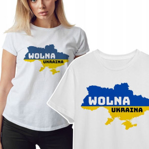 Koszulka Damska Wolna Ukraina Stop War Wzory - Xxl