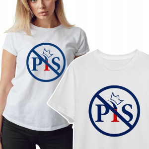 Modna KOSZULKA DAMSKA T-shirt wzór ANTY PIS - S
