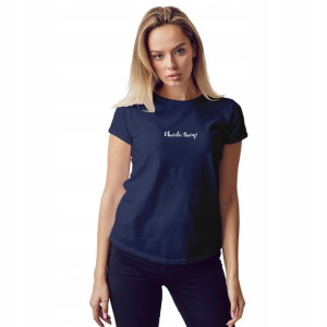Stylowa Koszulka DAMSKA Tshirt NAVY Wiele Wzorów M