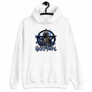 BLUZA Męska z KAPTUREM Biała GOTHIC Punk Wzory - S