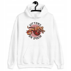 BLUZA Męska z KAPTUREM Biała GOTHIC Punk Wzory - S