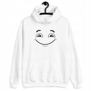 BLUZA Męska z kapturem BIAŁA Różne Wzory SMILE - L