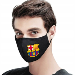 Maseczka Bawełniana Czarna Klub FC Barcelona 03