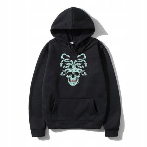 BLUZA Męska z KAPTUREM Czarn GOTHIC PUNK Wzory M