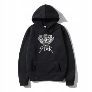 BLUZA Męska z KAPTUREM Czarn GOTHIC PUNK Wzory M