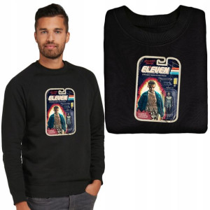 MĘSKA Bluza CZARNA MiX Wzory STRANGER THINGS - XL