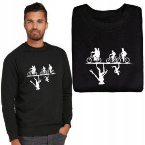 MĘSKA Bluza CZARNA MiX Wzory STRANGER THINGS - XL