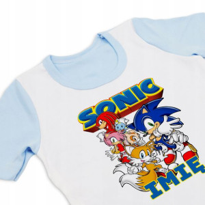 PIŻAMA NIEBIESKA Twoje IMIĘ SONIC MiX Wzory 122 cm