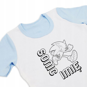 PIŻAMA NIEBIESKA Twoje IMIĘ SONIC MiX Wzory 122 cm