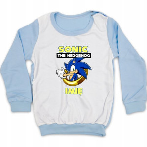 PIŻAMA NIEBIESKA Twoje IMIĘ SONIC MiX Wzory 122 cm