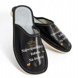 KAPCIE Pantofle SKÓRZANE Prezent DZIEŃ BABCI - 36