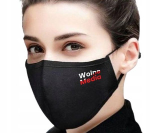Maska Maseczka Czarna Protest wzór Wolne MEDIA 01