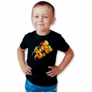 Dziecięcy T-shirt Czarny Super Zings Wzory 134-140