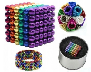 Kulki 3mm Tęcza Magnetyczne Neocube 216 Szt + Box
