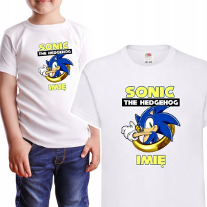KOSZULKA DZIECIĘCA Własne IMIĘ Wzory SONIC 158 cm
