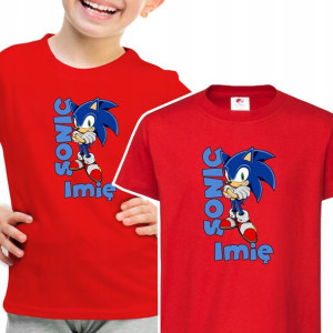 KOSZULKA DZIECIĘCA Własne IMIĘ Wzory SONIC 158 cm
