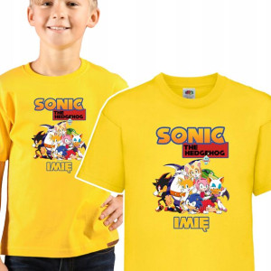 KOSZULKA DZIECIĘCA Własne IMIĘ Wzory SONIC 86 cm