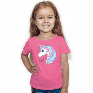 Koszulka T-Shirt Dziecięca 128cm Różowa UNICORN 02