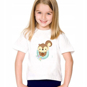 Koszulka TSHIRT Biały Dziecięcy 104cm WIEWIÓRKA 01