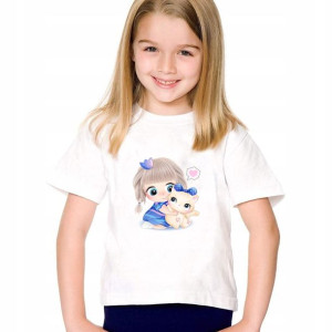 T-SHIRT Biały Dziecięcy 128cm wzór TEDDY BEAR 02