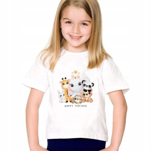 T-SHIRT Biały Dziecięcy 140cm HAPPY TOGETHER 01