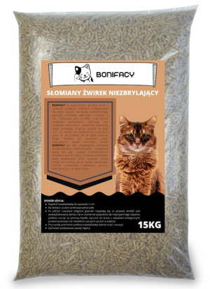Żwirek Słomiany Niezbrylający Bonifacy Dla Królików Chomików Kotów 15kg