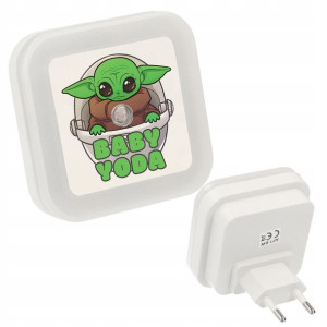 Nocna lampka do kontaktu LED wzór BABY YODA 32