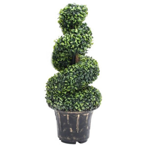 Spirala ze sztucznego bukszpanu, z doniczką, zielona, 89 cm