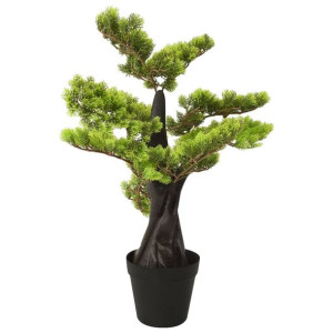 Sztuczne bonsai z cyprysu, z doniczką, 60 cm, zielone