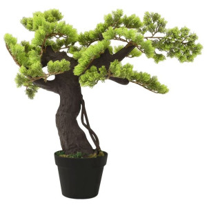 Sztuczne bonsai z cyprysu, z doniczką, 70 cm, zielone