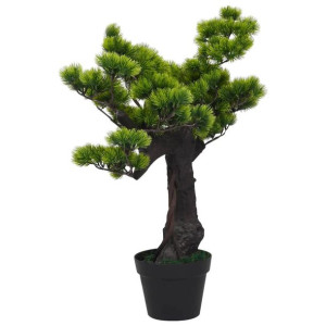 Sztuczne bonsai z sosny, z doniczką, 70 cm, zielone
