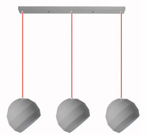 Lampa Sufitowa Potrójna Styl Szara Metalowa