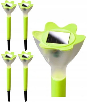 Lampa Solarna Ogrodowa Led Kolor Green Zestaw 4Szt
