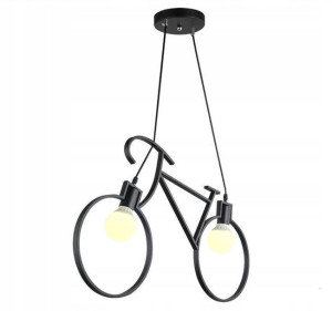 Lampa Sufitowa Żyrandol Rower 68X43 Cm Czarna