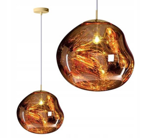 Lampa Sufitowa Wisząca Szklana Gold Lava