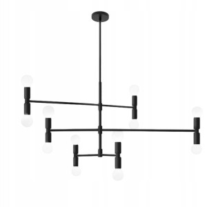 Lampa Sufitowa Nowoczesna Czarna 6-Ramienna E27