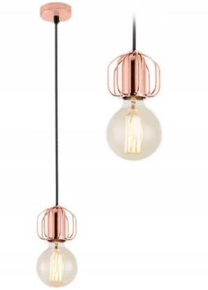 Lampa Sufitowa Wisząca W Stylu Loft Rose Gold