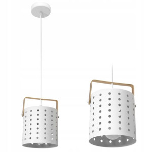 Lampa Sufitowa Wisząca Klosz Metal Biała Loft