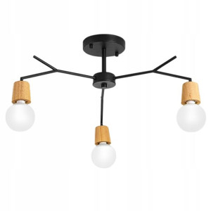 Lampa Sufitowa Wisząca Skandynawska Loft Drewno 5