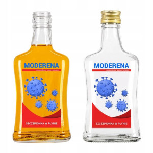 BUTELKA 200 ml Śmieszny PREZENT ANTY COVIDÓWKA MIX