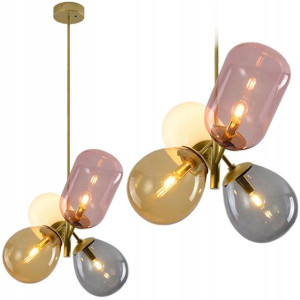 Lampa Sufitowa Wisząca Multicolor 4 Klosze Kolory