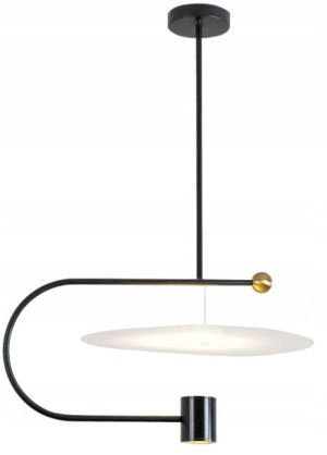 Lampa Sufitowa Nowoczesna Czarna Led Odbłyśnik Mat
