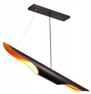 Lampa Sufitowa Wisząca Tube Tuba Czarna Złota 60Cm