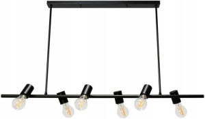 Lampa Sufitowa Wisząca Metalowa Czarna Industrial