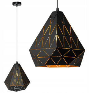 Sufitowa Lampa Geometryczna Wisząca Loft Czarna