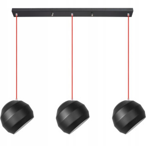 Lampa Sufitowa Potrójna Styl Loft Czarna Metalowa