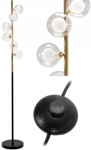 Lampa Stojąca Podłogowa Nowoczesna Złota Glamour