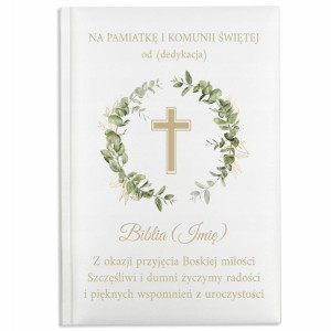 BIBLIA Pamiątka I KOMUNII ŚWIĘTEJ DEDYKACJA Wzory