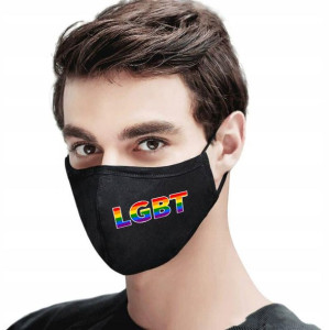 Maska Maseczka Bawełniana Czarna LGBT Pride 01